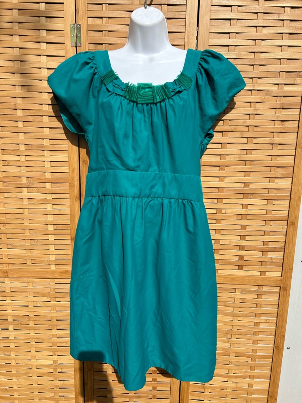 THE LIMITED- Teal Puff-Sleeve Dress